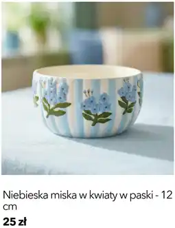 Flying Tiger Niebieska miska w kwiaty w paski - 12 cm oferta