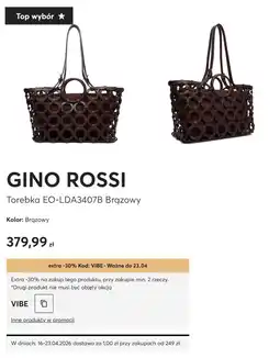 eobuwie GINO ROSSI Torebka EO-LDA3407B Brązowy oferta