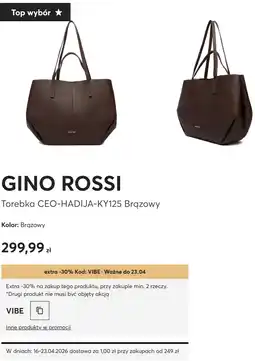eobuwie GINO ROSSI Torebka CEO-HADIJA-KY125 Brązowy oferta