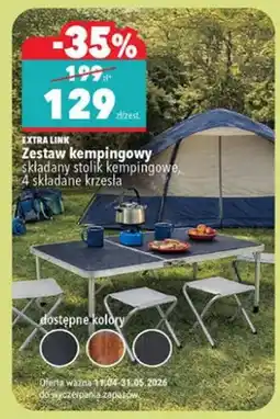 Biedronka Zestaw kempingowy składany stolik kempingowy, 4 składane krzesła oferta