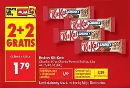 Biedronka Baton Kit Kat: Chunky, 40 g Chunky Peanut Butter, 42 g oferta