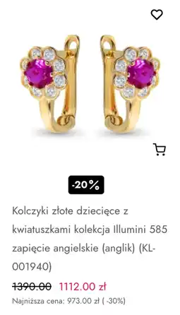 Briju Kolczyki złote dziecięce z kwiatuszkami kolekcja Illumini 585 Komunia oferta