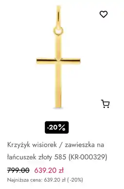 Briju Krzyżyk wisiorek / zawieszka na łańcuszek złoty 585 (KR-000329) Komunia oferta