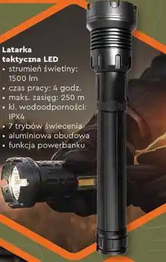 Biedronka WILD TREK Akcesoria survivalowe Latarka taktyczna LED oferta