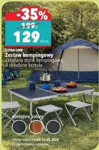 Biedronka Zestaw kempingowy składany stolik kempingowe, 4 składane krzesła oferta