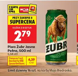 Biedronka Piwo Żubr oferta