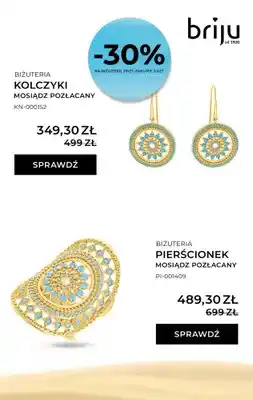 Kolczyki mosiądz pozłacany