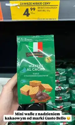 Biedronka Mini wafle z nadzieniem kakaowym oferta