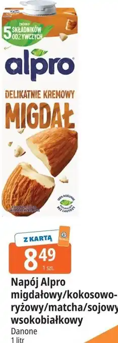 Napój Alpro migdałowy/kokosowo-ryżowy/matcha/sojowy wsokobiałkowy