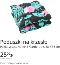 KiK Poduszki na krzesło Pakiet 2 szt., Home & Garden, ok. 38 x 38 cm Kolor: czarny z nadrukiem oferta