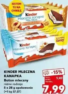 Kaufland KINDER MLECZNA KANAPKA Baton mleczny różne rodzaje 5 x 28 g opakowanie oferta