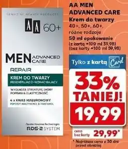 Kaufland Krem do twarzy 40+, 50+, 60+, różne rodzaje AA MEN ADVANCED CARE oferta