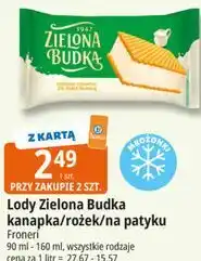 E.Leclerc Lody Zielona Budka kanapka/rożek/na patyku Froneri oferta