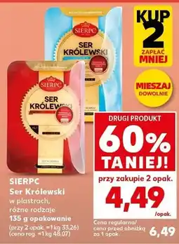 Kaufland Ser Królewski w plastrach, różne rodzaje 135g opakowanie oferta