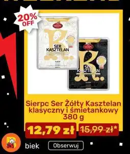 Biedronka Sierpc Ser Żółty Kasztelan klasyczny i śmietankowy 380 g oferta