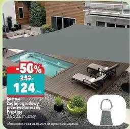 Biedronka Żagiel ogrodowy przeciwsłoneczny Prestige 3,6 x 3,6 m, szary DECOTEAM oferta