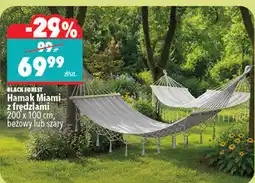 Biedronka Hamak Miami z frędzlami 200 x 100 cm, beżowy lub szary BLACK FOREST oferta