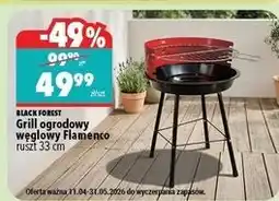 Biedronka Grill ogrodowy węglowy Flamenco ruszt 33 cm BLACK FOREST oferta
