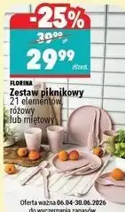 Biedronka Zestaw piknikowy 21 elementów, różowy lub miętowy FLORINA oferta