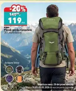Biedronka WINGS Plecak górski Canastero 30 l, różne kolory oferta