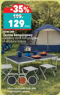Biedronka EXTRA LINK Zestaw kempingowy składany stolik kempingowy, 4 składane krzesła oferta