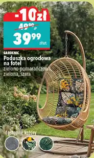 Biedronka GARDENIC Poduszka ogrodowa na fotel zielono-pomarańczowa, zielona, szara oferta