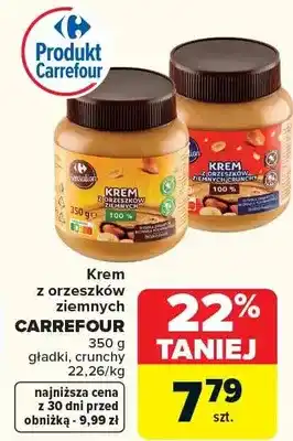 Krem z orzeszków ziemnych Carrefour gładki, crunchy