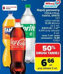 Carrefour Napój gazowany Coca Cola, Fanta, Sprite różne rodzaje oferta