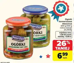 Carrefour Ogórki konserwowe Provitus różne rodzaje oferta