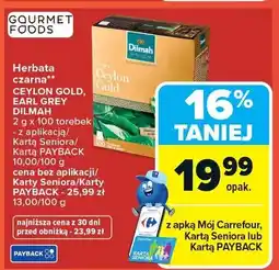 Carrefour Herbata czarna ceylon gold, earl grey, english breakfast oferta