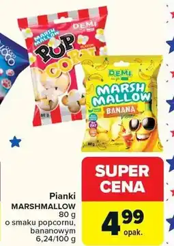 Carrefour Pianki marshmallow o smaku popcornu, bananowym oferta