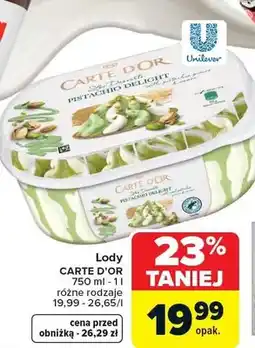 Carrefour Lody carte d'or pistacjowo-migdałowe oferta
