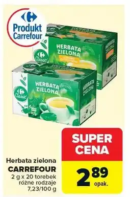 Carrefour Herbata zielona różne rodzaje oferta