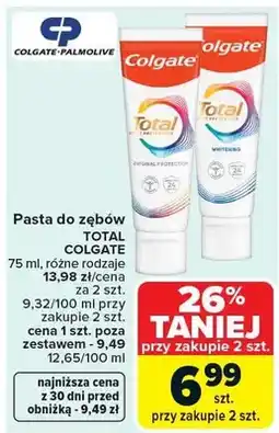 Carrefour Pasta do zębów Total Original Protection oferta