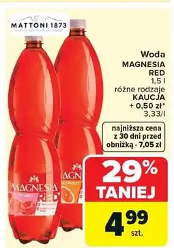 Carrefour Woda Magnesia Red różne rodzaje oferta