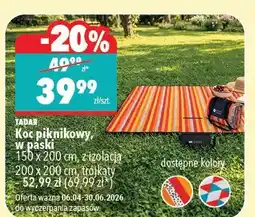 Biedronka Koc piknikowy 150 x 200 cm, z izolacją 200 x 200 cm, trójkąty 52,99 zł (69,99 zł) oferta