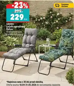 Biedronka Leżak ogrodowy Tulon wielopozycyjny, szielony lub szary oferta