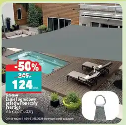 Biedronka Żagiel ogrodowy przeciwsłoneczny Prestige 3,6 x 3,6 m, szary oferta