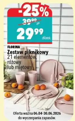Biedronka Zestaw piknikowy 21 elementów, różowy lub miętowy oferta