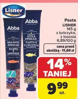 Carrefour Pasta LISNER 145 g z tuńczyka, z łososia oferta
