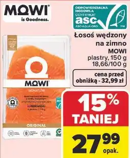 Carrefour Łosoś wędzony na zimno MOWI plastry oferta