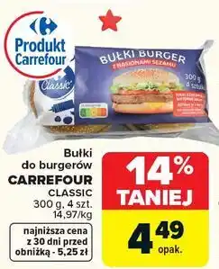 Carrefour Bułki do burgerów CARREFOUR CLASSIC 300 g, 4 szt oferta