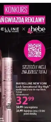 Hebe MAYBELLINE NEW YORK Lash Sensational Sky High** wydłużający tusz do rzęs black oferta