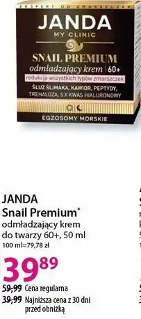 Hebe JANDA Snail Premium odmładzający krem do twarzy 60+, 50 ml oferta