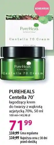 Hebe łagodzący krem do twarzy z wąkrotą azjatycką 70%, 50 ml PUREHEALS Centella 70 oferta