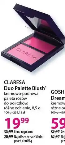 Hebe CLARESA Duo Palette Blush kremowo-pudrowa paleta różów do policzków, różne odcienie oferta