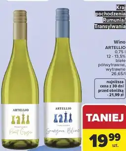 Carrefour Wino ARTELLIO 0,75 l 12 - 13,5% białe półwytrawne, wytrawne oferta