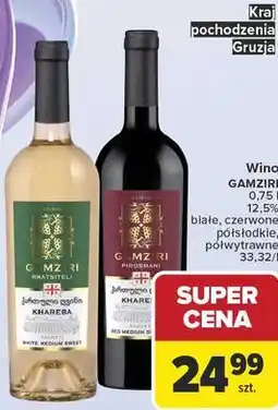 Carrefour Wino GAMZIRI 0,75 l 12,5% białe, czerwone półsłodkie, półwytrawne oferta