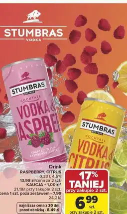 Carrefour Drink RASPBERRY, CITRUS 0,33 l, 4,5% oferta