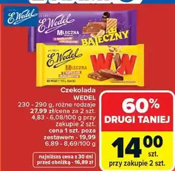 Carrefour Czekolada WEDEL 230 - 290 g, różne rodzaje oferta
